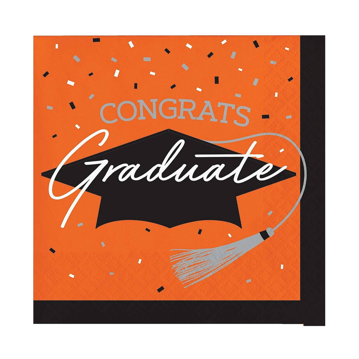 Creative Converting School Spirit Orange Graduation Beverage Napkins – 108ct