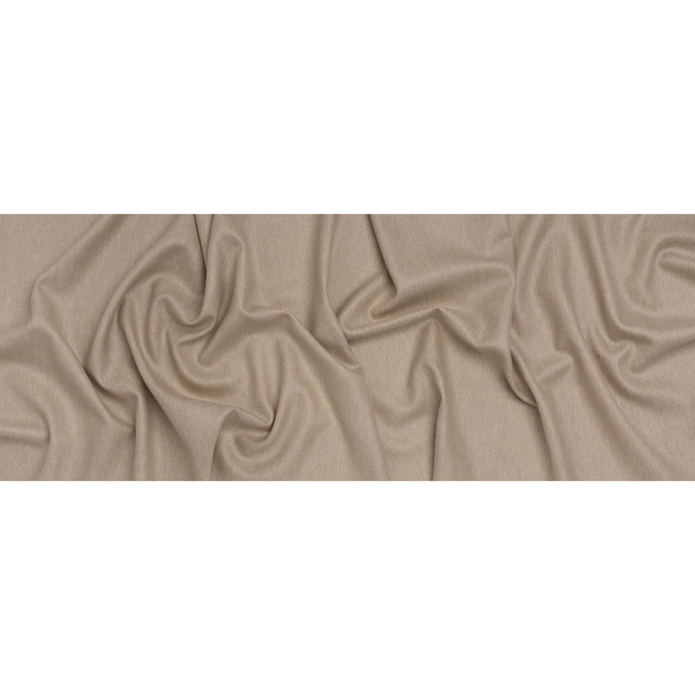 Virgin Wool Twill Made in Italy - Beige Herringbone