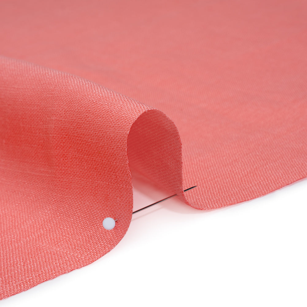 Medium Weight Linen Woven - Watermelon Pink - Famous Australian Designer Deadstock