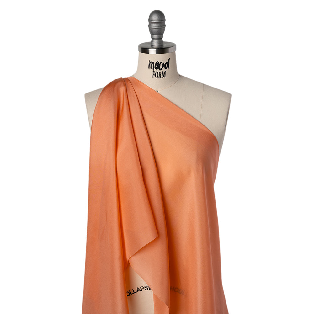China Silk/Habotai - Tangerine - Famous Australian Designer Deadstock