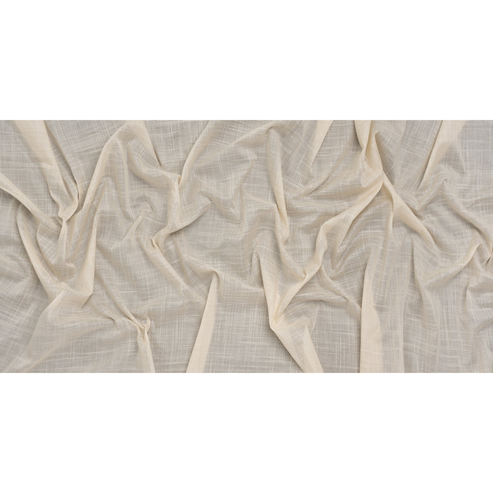 Textured Cotton Voile - Light Beige - Famous Australian Designer Deadstock