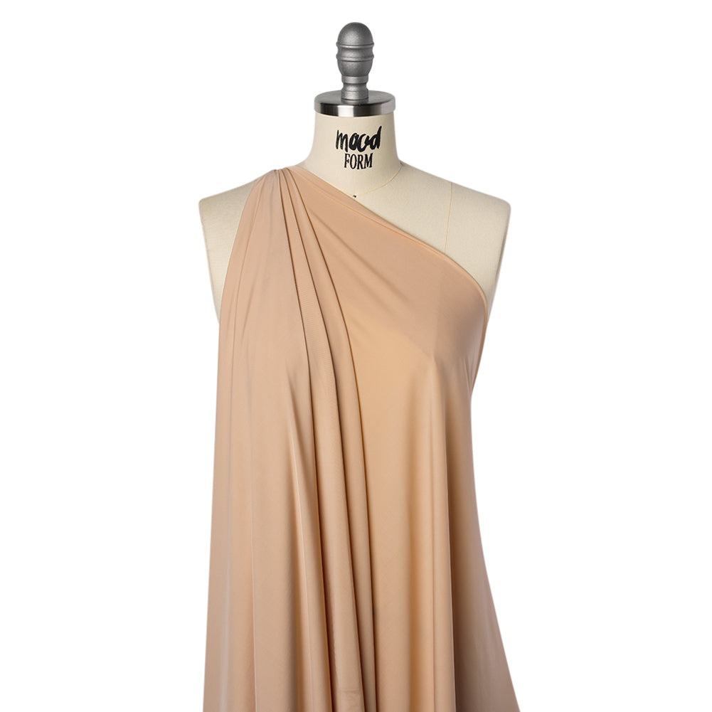 Stretch Polyester Jersey - Peach Nougat - Famous Australian Designer Deadstock