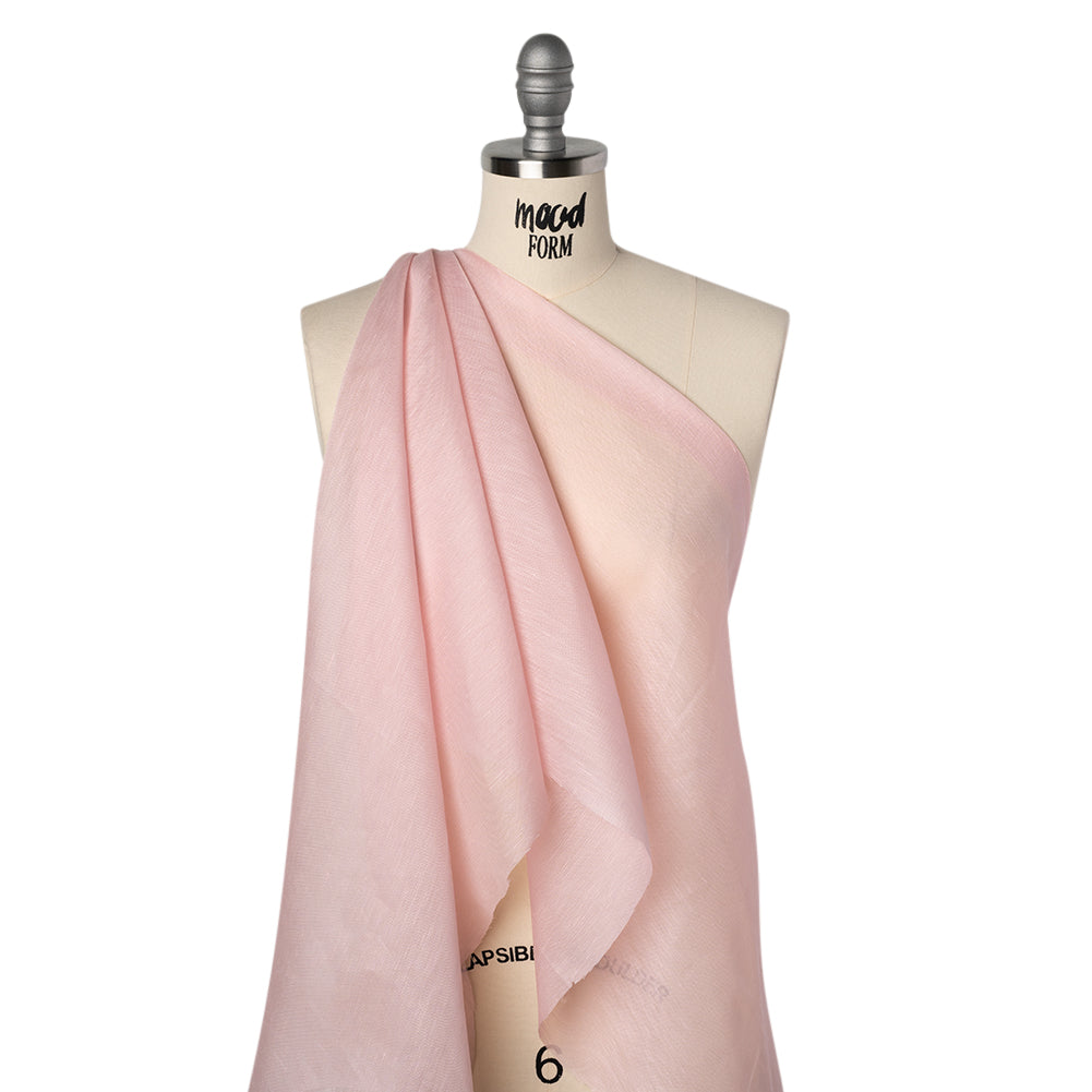 Silk and Linen Scrim - Pale Pink - Famous Australian Designer Deadstock