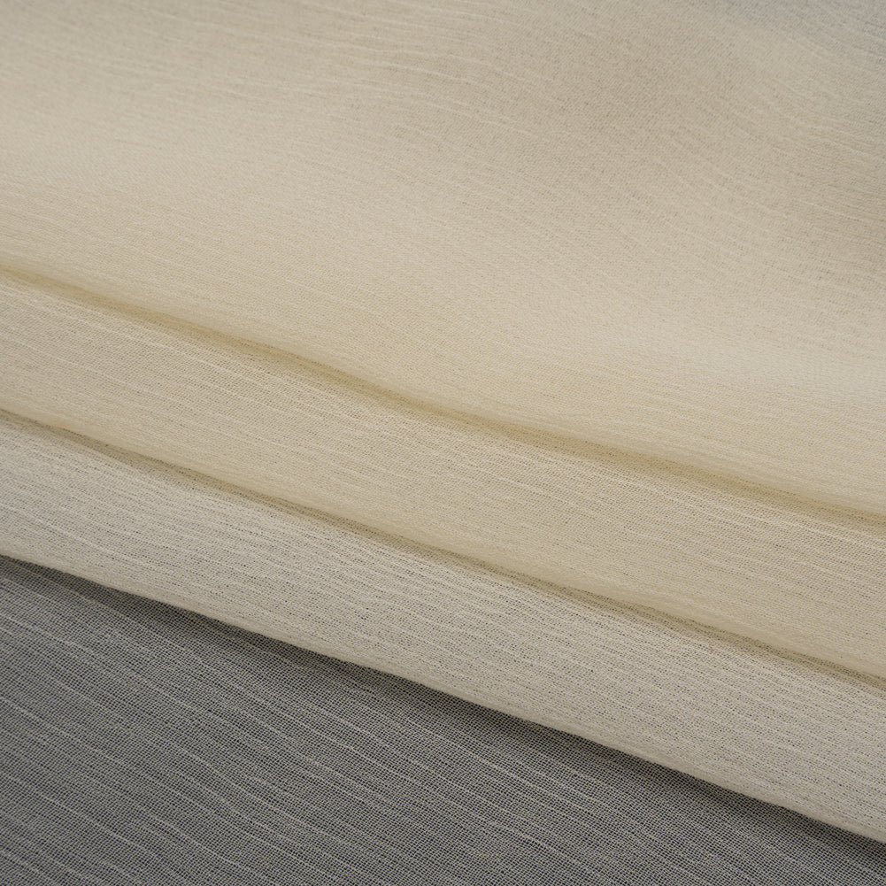 Crinkled Viscose Georgette - Cream - Famous Australian Designer Deadstock