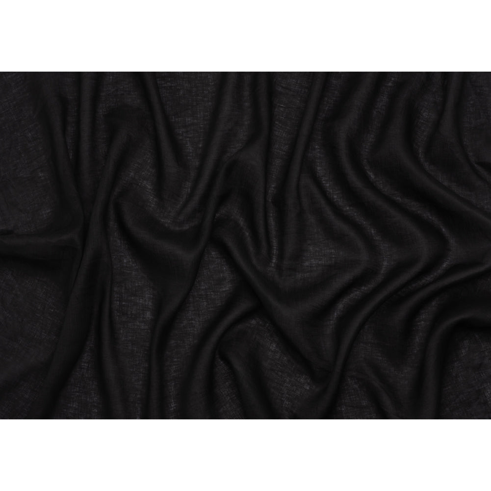 Plain Dyed Lightweight Linen Woven - Black - Famous Australian Designer Deadstock