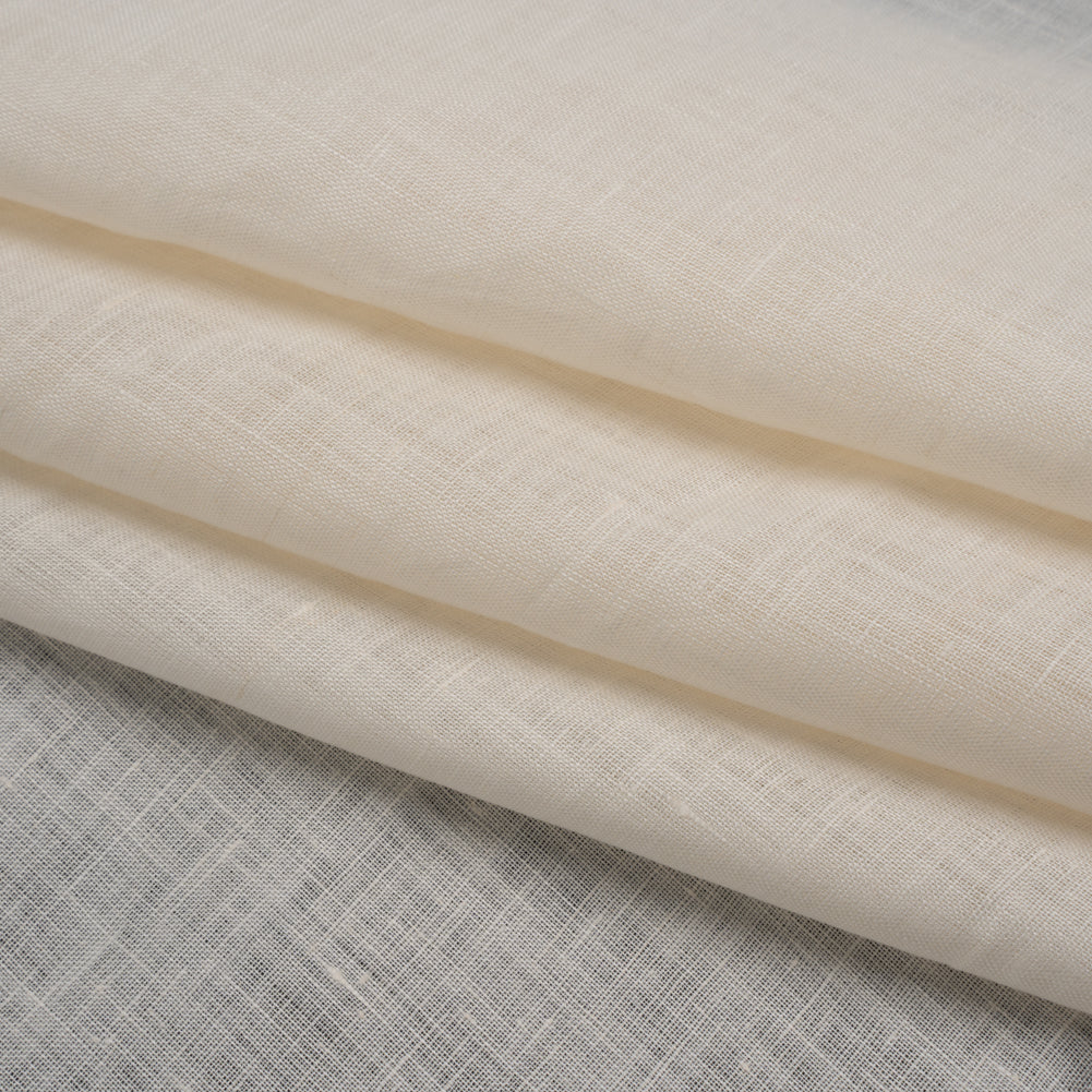 Soft Lightweight Linen Woven - Cream - Famous Australian Designer Deadstock