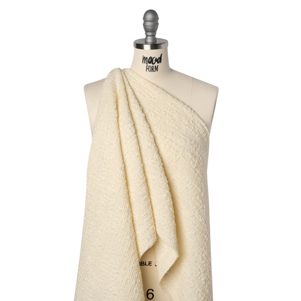Slubby Wool Boucle - Cream - Famous Australian Designer Deadstock