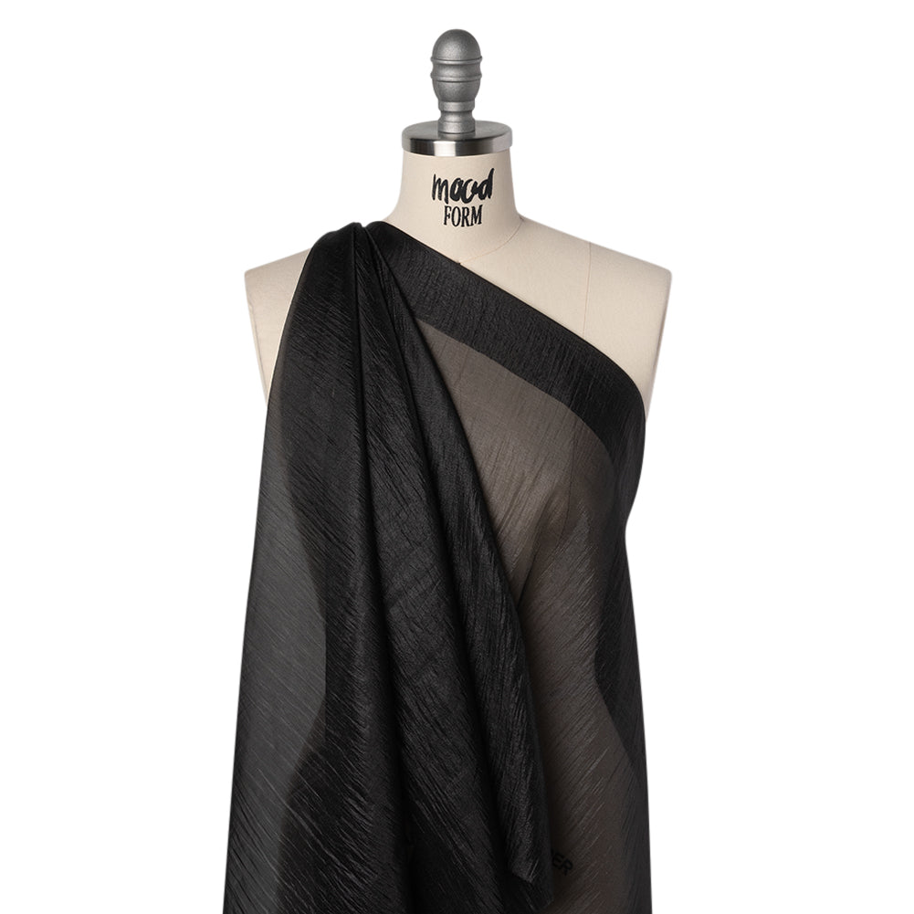 Billowy Lightweight Polyester Organza - Black - Famous Australian Designer Deadstock