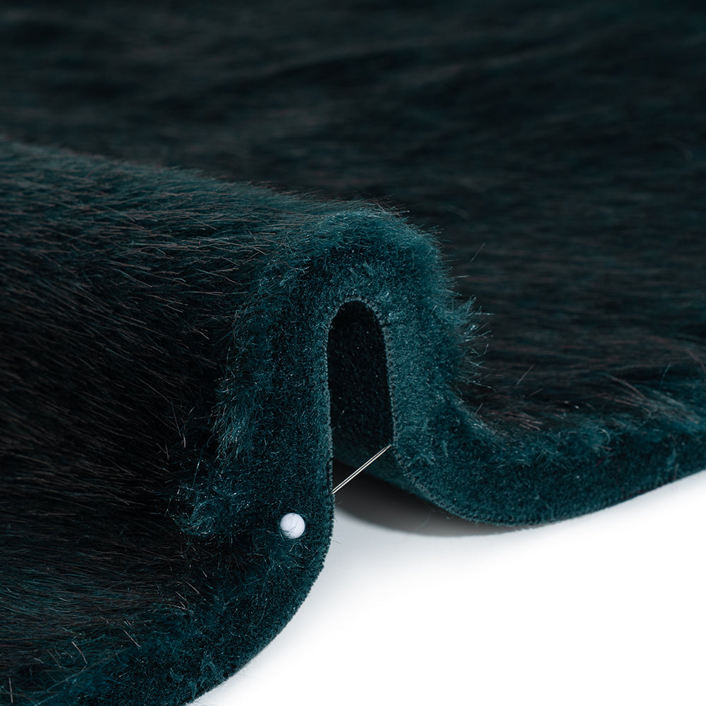 Plush Medium Pile Faux Fur - Dark Teal - Famous Australian Designer Deadstock