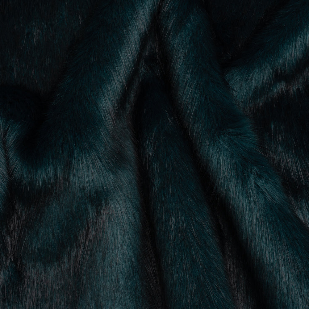 Plush Medium Pile Faux Fur - Dark Teal - Famous Australian Designer Deadstock