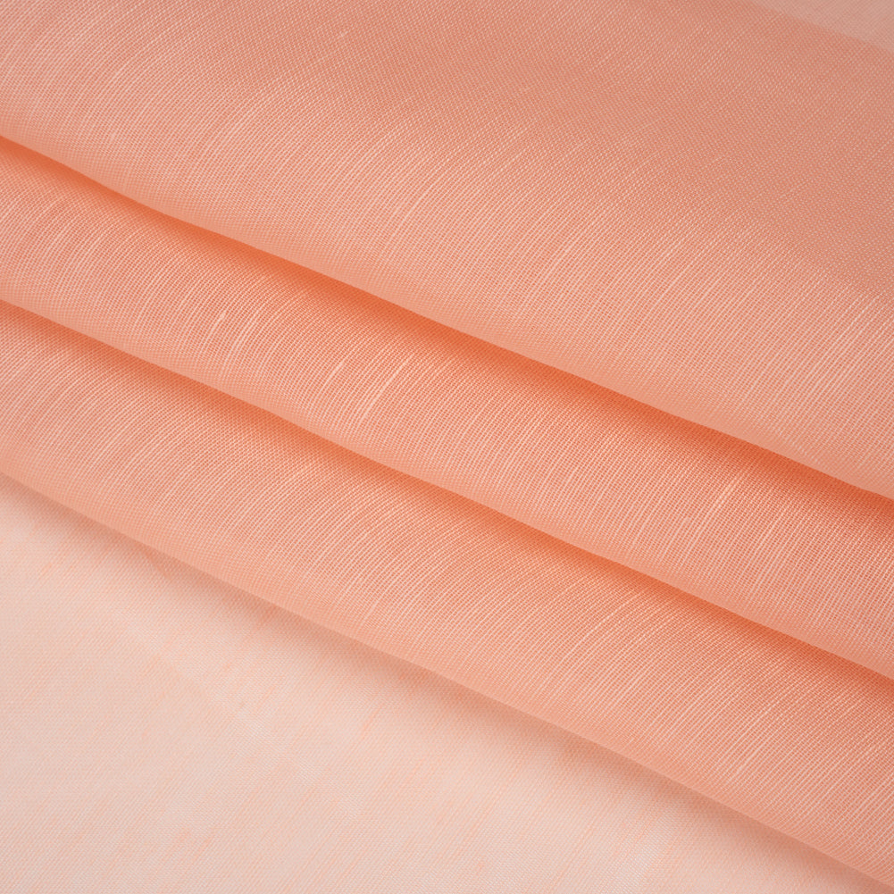 Linen and Silk Scrim - Orange Sherbet - Famous Australian Designer Deadstock