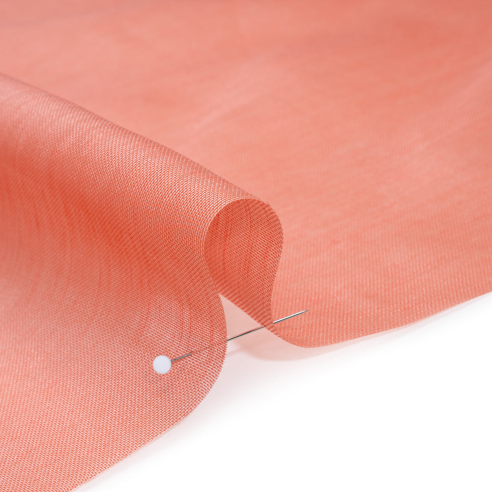 Linen and Silk Scrim - Guava Pink - Famous Australian Designer Deadstock
