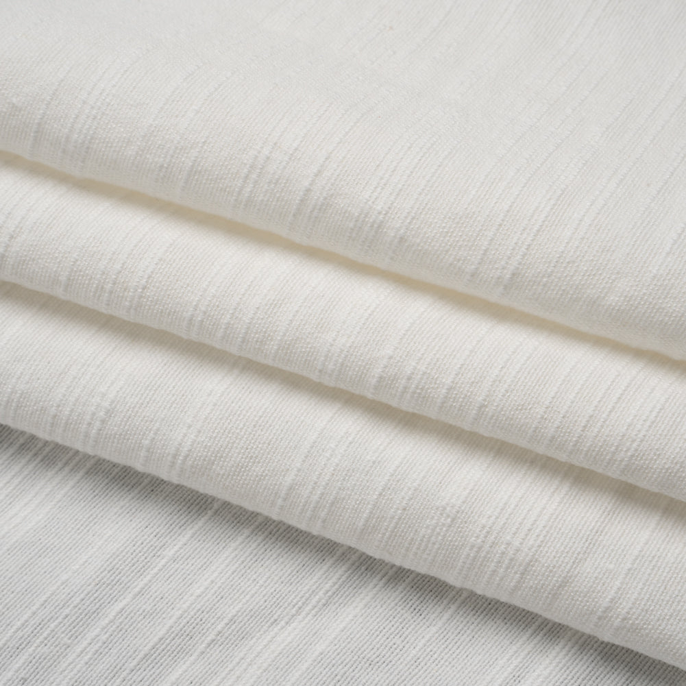 Slubbed Heavy Cotton and Linen Woven - Off White - Famous Australian Designer Deadstock