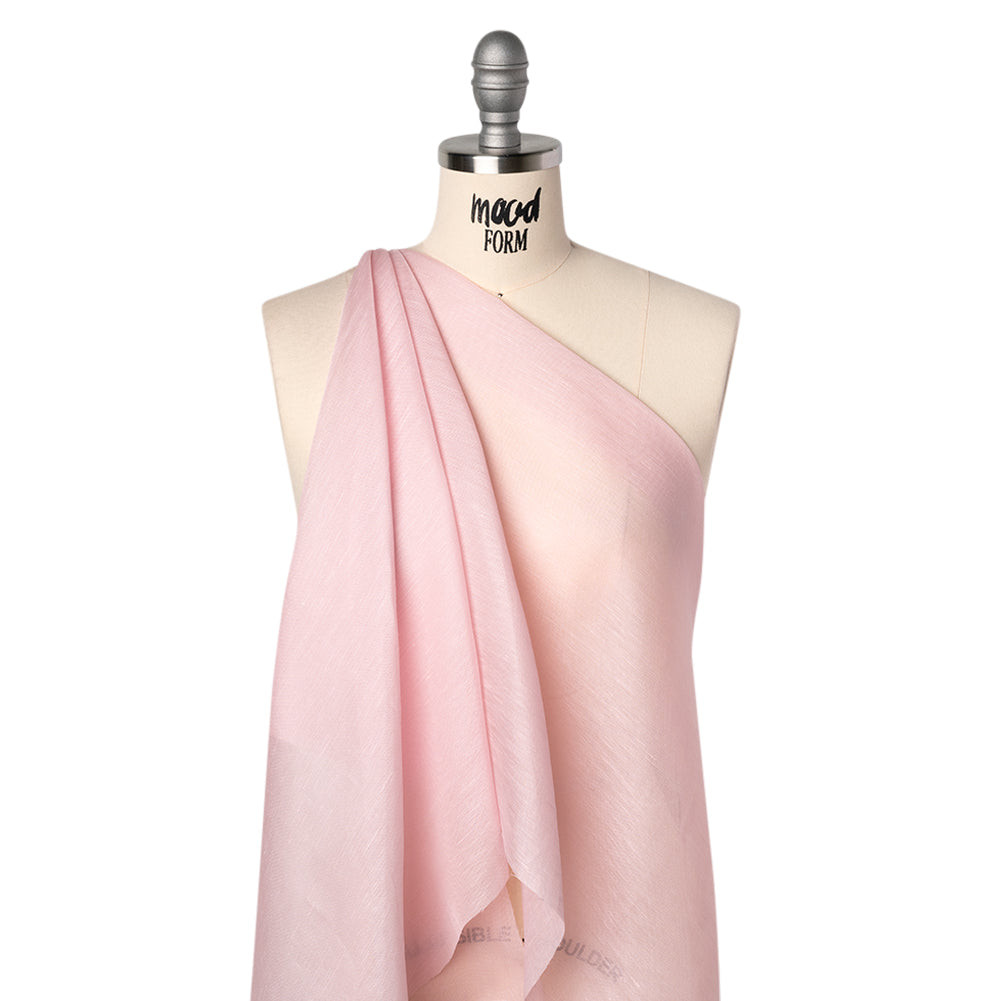 Linen and Silk Scrim - Pale Pink - Famous Australian Designer Deadstock