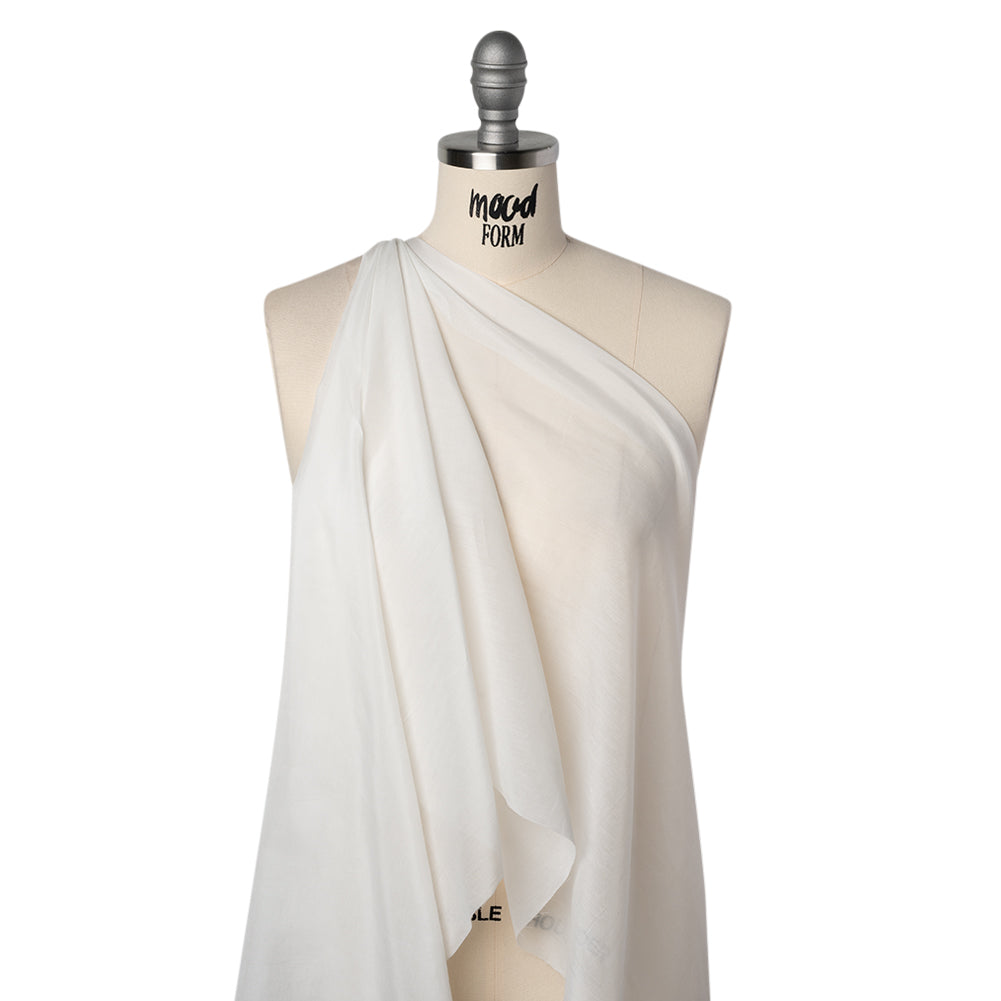 Silk and Cotton Voile - Ivory - Famous Australian Designer Deadstock