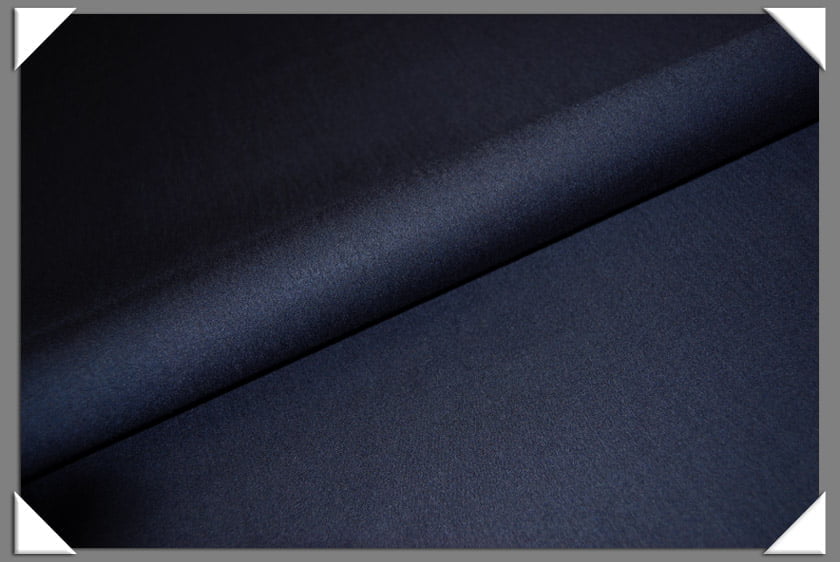 Navy Worsted Flannel Wool Fabric - Navy, Solid, 58/60" Width