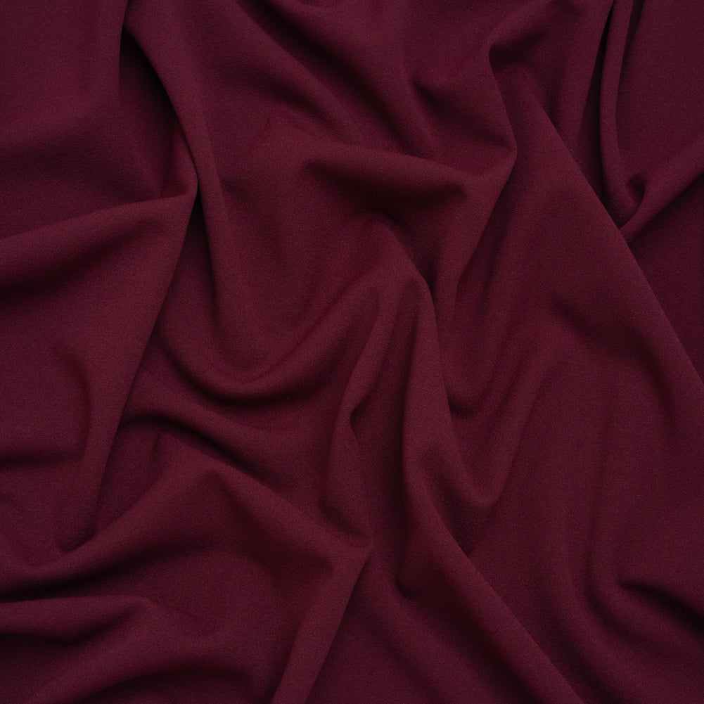 Stretch Polyester Crepe Double Knit - Jeweled Wine - Designer Deadstock