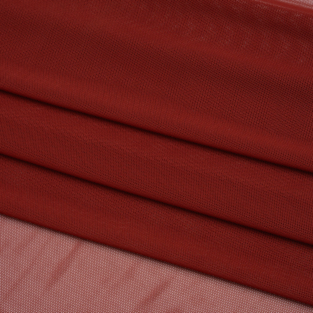 Polyester Stretch Mesh - Brick Red - Designer Deadstock