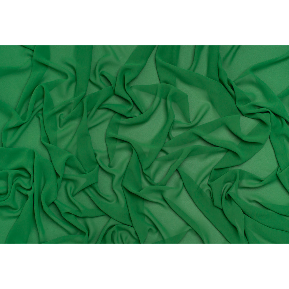 Polyester Chiffon - Grass Green - Designer Deadstock