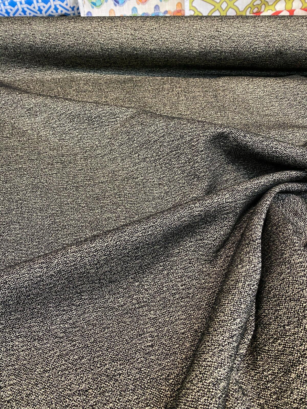 Robert Allen Jacquard Mystic Ebony Black Polyester Fabric - Ebony With Light Gold Design, 58" Width (1 Yard)