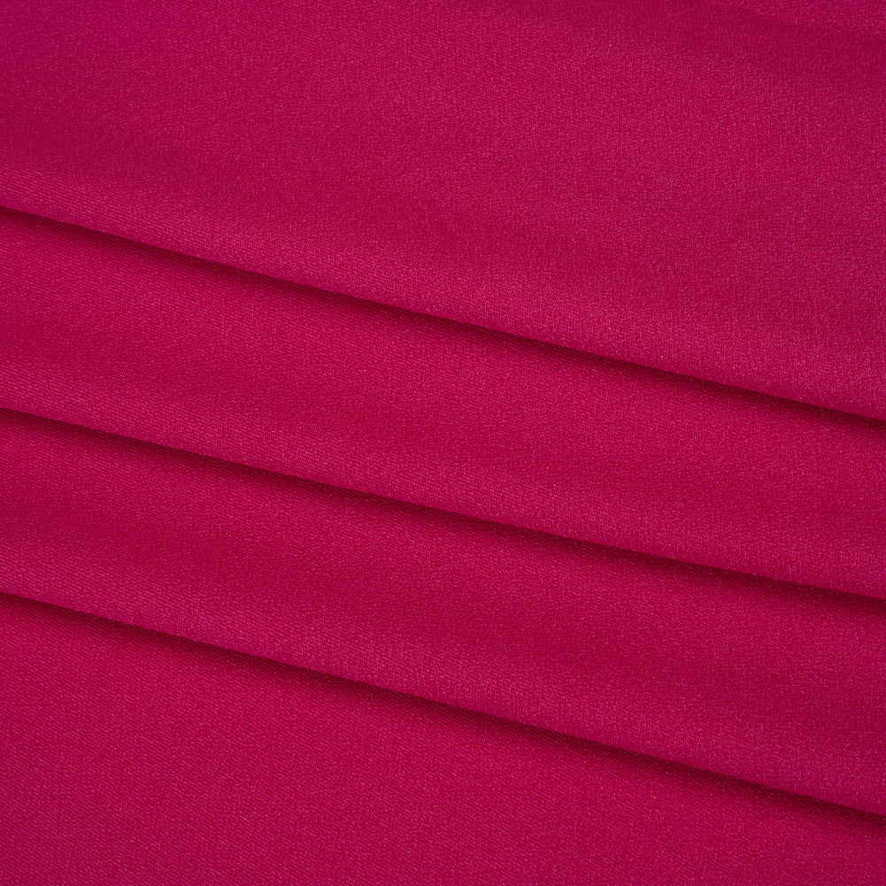 Stretch Polyester Crepe Knit - Magenta - Designer Deadstock