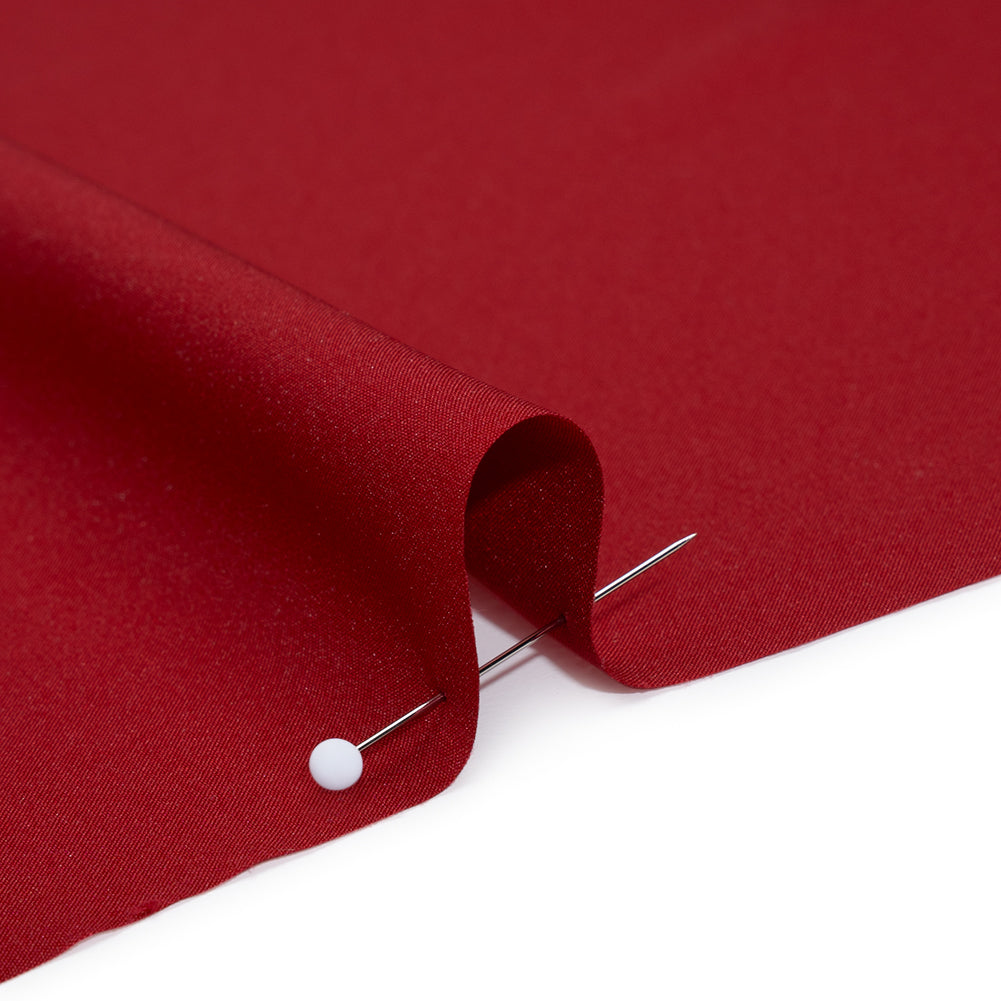 Polyester Challis - Cranberry Red - Designer Deadstock