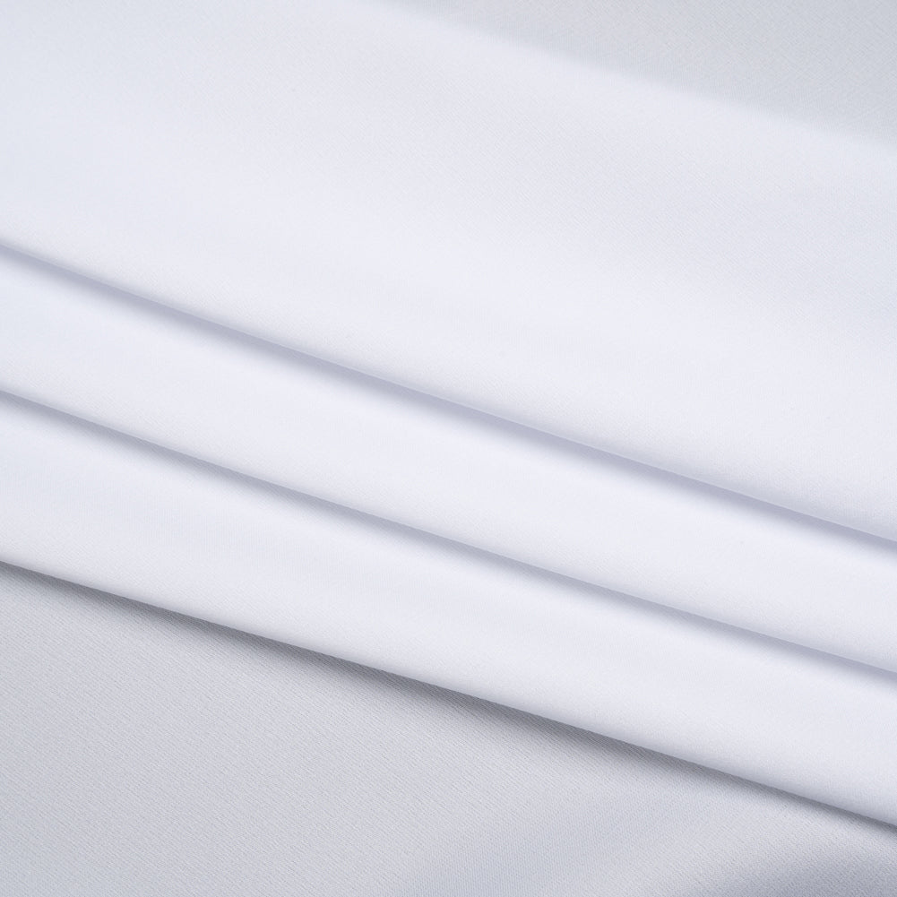 Stretch Polyester Satin - White - Designer Deadstock