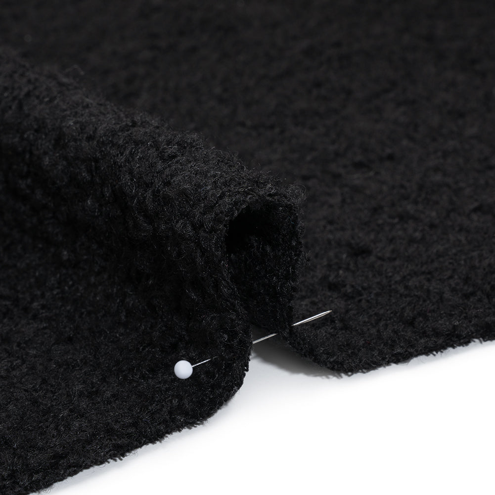 Wool Blend Boucle Tweed - Black