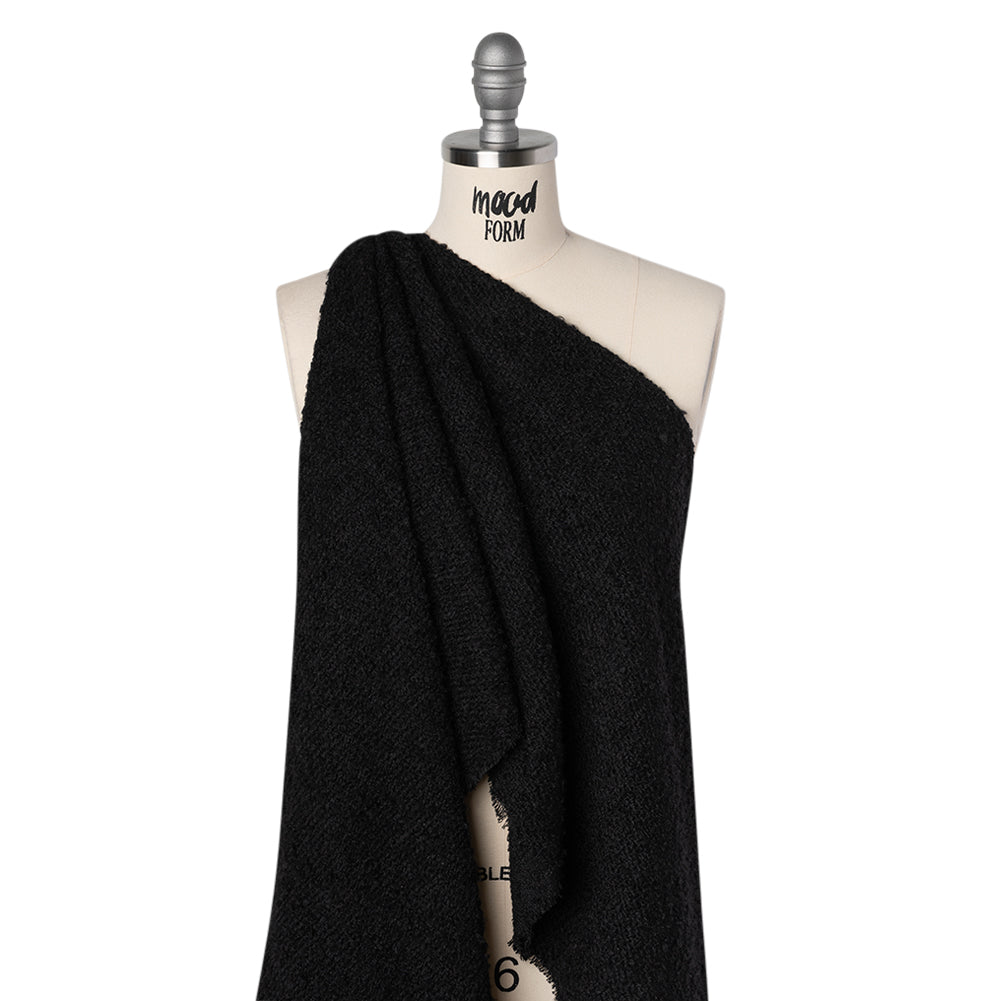 Wool Blend Boucle Tweed - Black