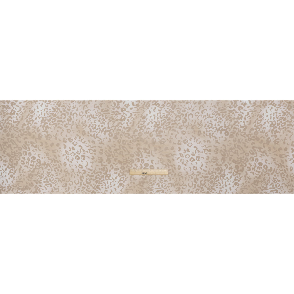 Silk Voile Print - Soft Beige and Tan Cheetah Spots - Deadstock