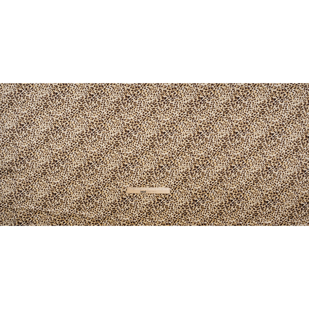 Silk Charmeuse Print - Beige and Brown Little Animal Spots - Deadstock
