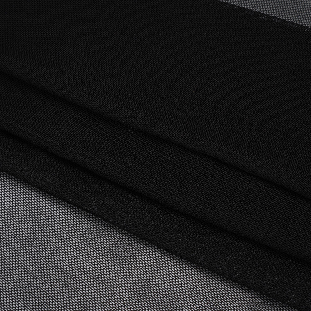Polyester Stretch Mesh - Black - Designer Deadstock
