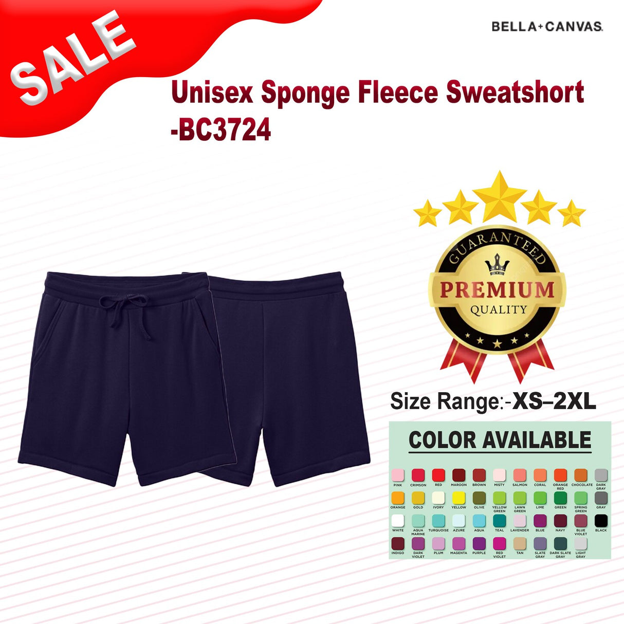 BELLA+CANVAS® Unisex Sponge Fleece Sweatshort