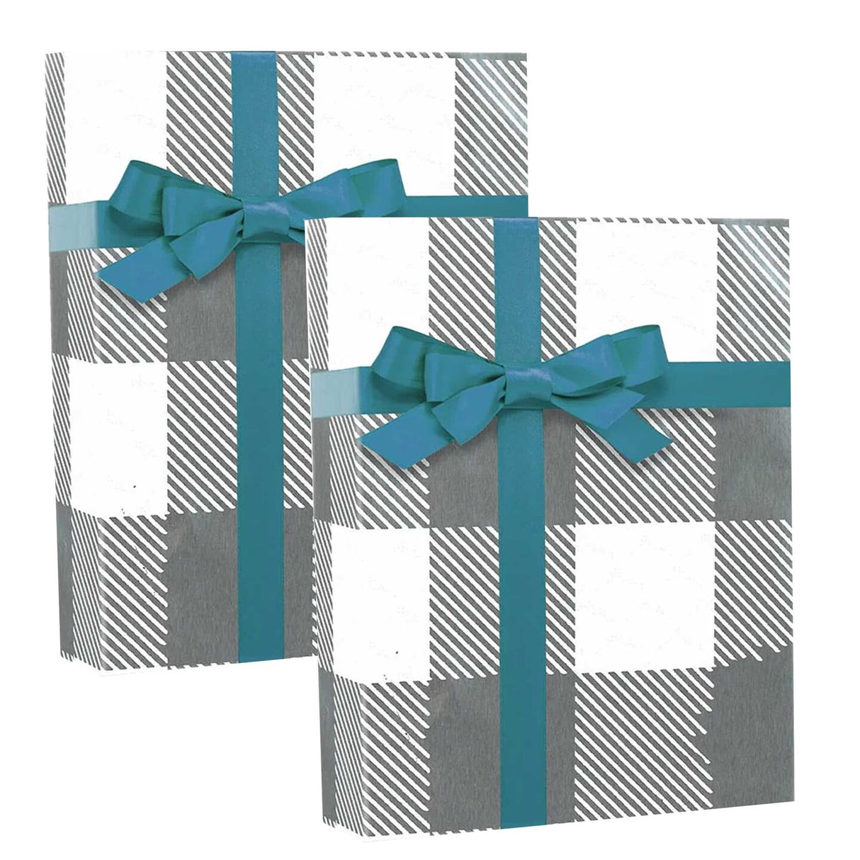 Plaid Christmas Wrapping Paper Silver Metal Lumberjack 26 ''x833 '