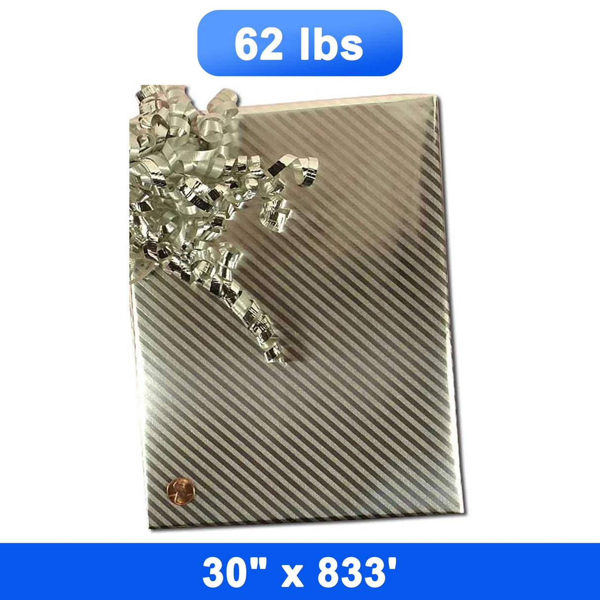 Chic Striped Gift Wrap 30" x 833' Roll 62 lbs