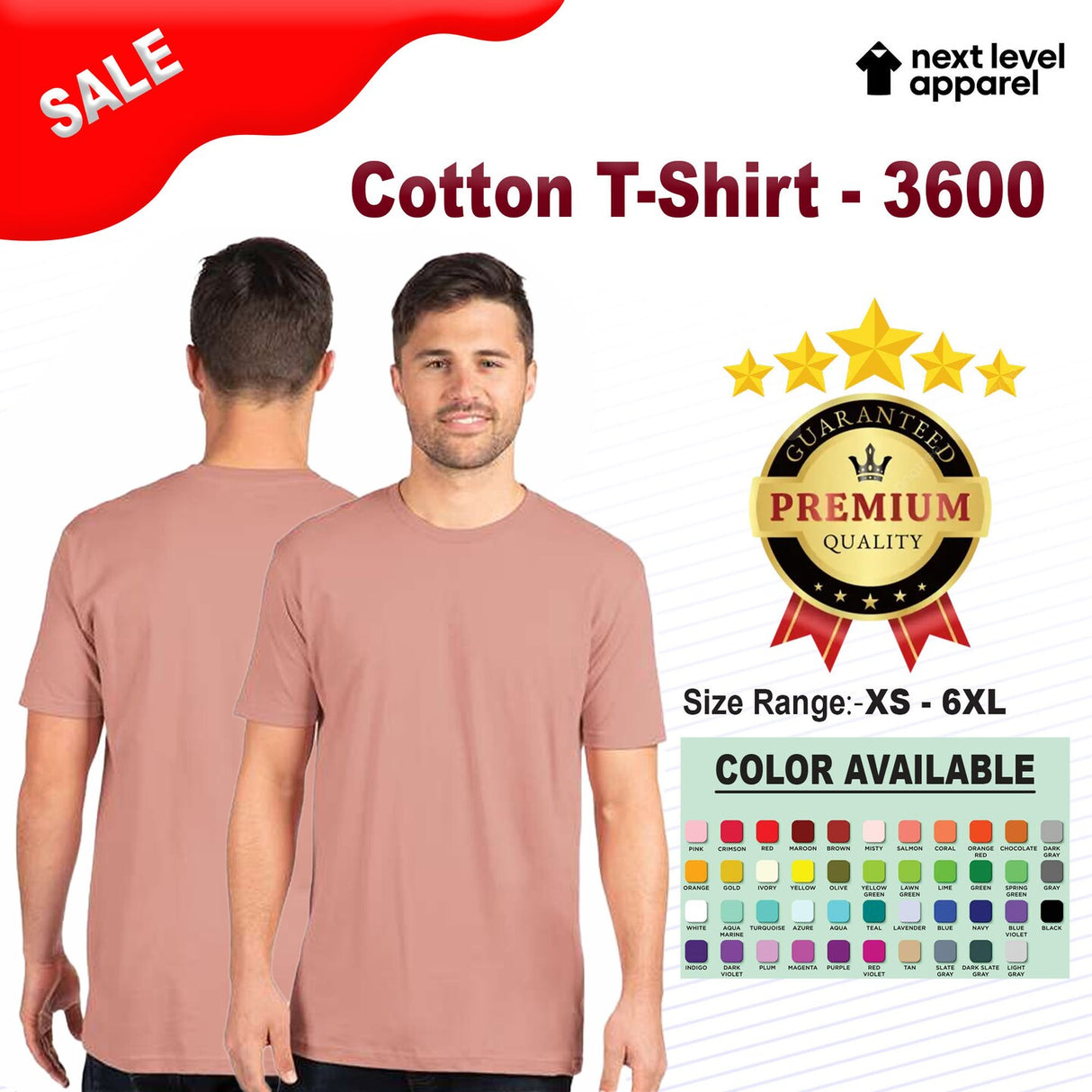 Next Level® Cotton Short Sleeve Crew Neck T-Shirt