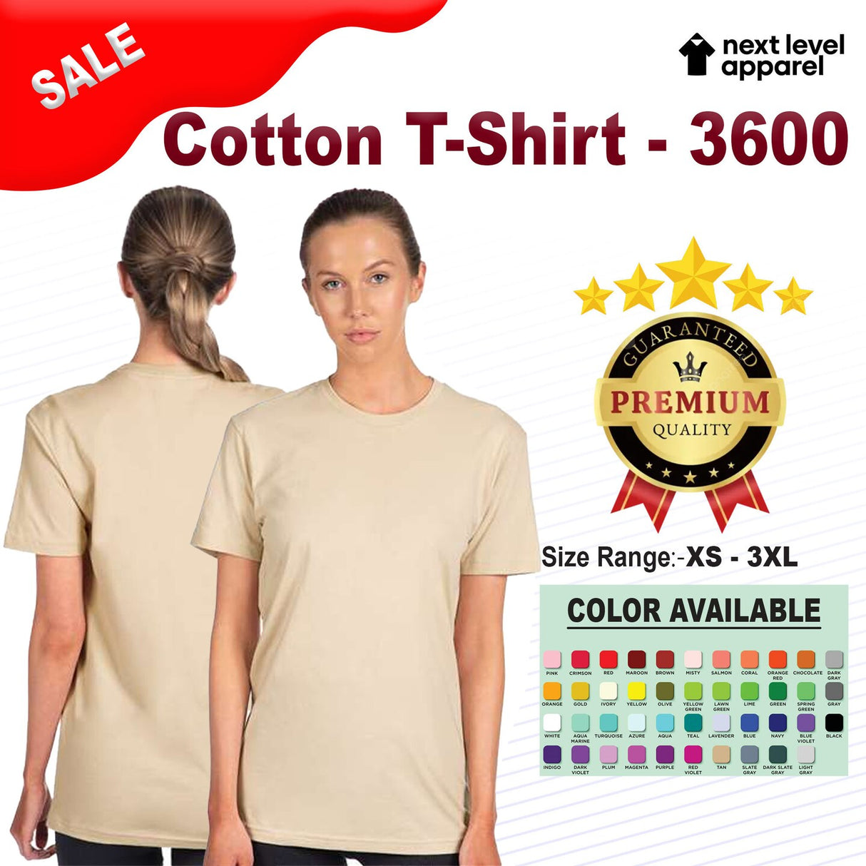 Next Level® Unisex Cotton Short Sleeve Crewneck T-Shirt