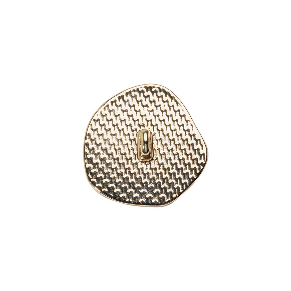Organic Edge Enameled Shank Back Button - 28L/18mm - Gold and Black
