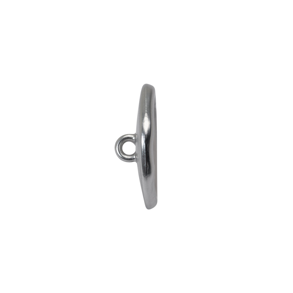 Organic Wavy Edge Concave Shank Back Metal Button - 27L/17mm - Brushed Nickel