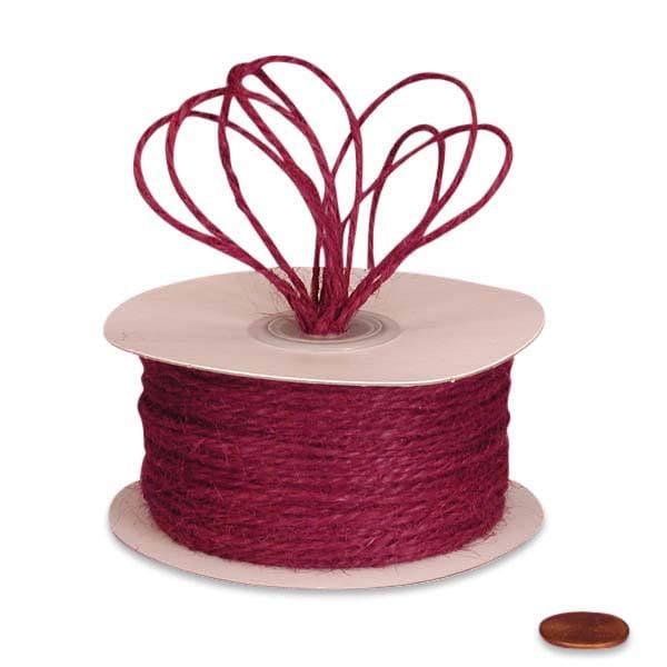 Burgundy Colored Jute Cord 2 Ply – 1.5mm x 100 Yards (1 Roll)