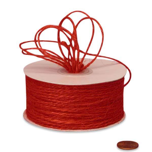Red Colored Jute Cord 2 Ply – 1.5mm x 100 Yards (1 Roll)