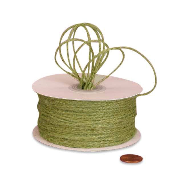 Moss Green Colored Jute Cord 2 Ply – 1.5mm x 100 Yards (1 Roll)