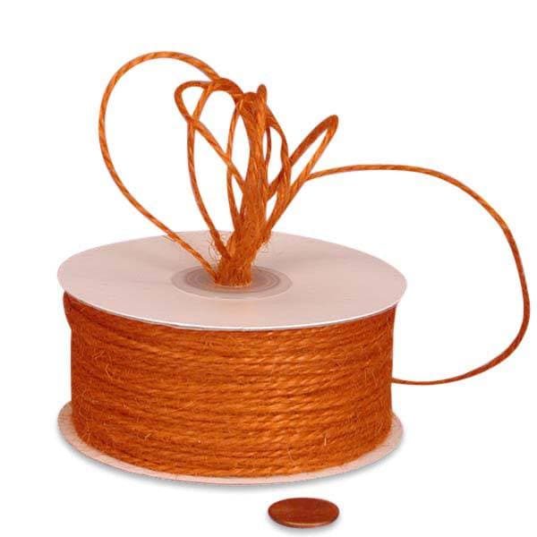 Orange  Colored Jute Cord 2 Ply – 1.5mm x 100 Yards (1 Roll)