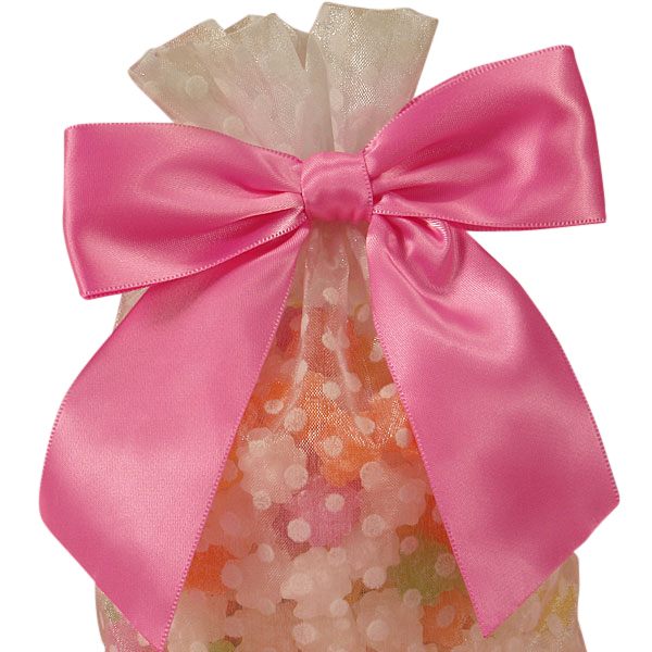 Pre-Tied Satin Bows with Wire Ties – Pink, 1 1/2'' x 4 1/2'' (12 per Package)