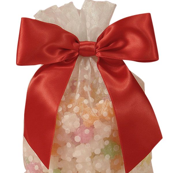 Pre-Tied Satin Bows with Wire Ties – Red, 7/8'' x 3'' (12 per Package)