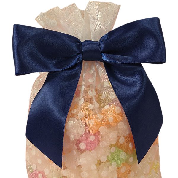 Pre-Tied Satin Bows with Wire Ties – Navy, 1 1/2'' x 4 1/2'' (12 per Package)