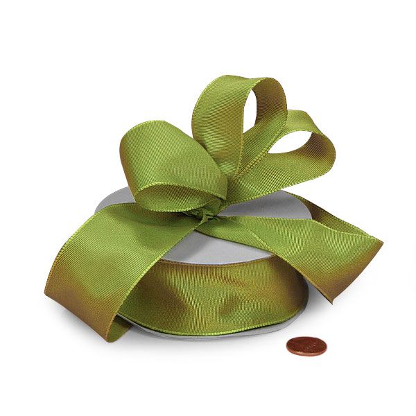 Two-Toned Wired Taffeta Ribbon 1 1/2 '' X 25 yd Green/Yellow Color 1 / roll