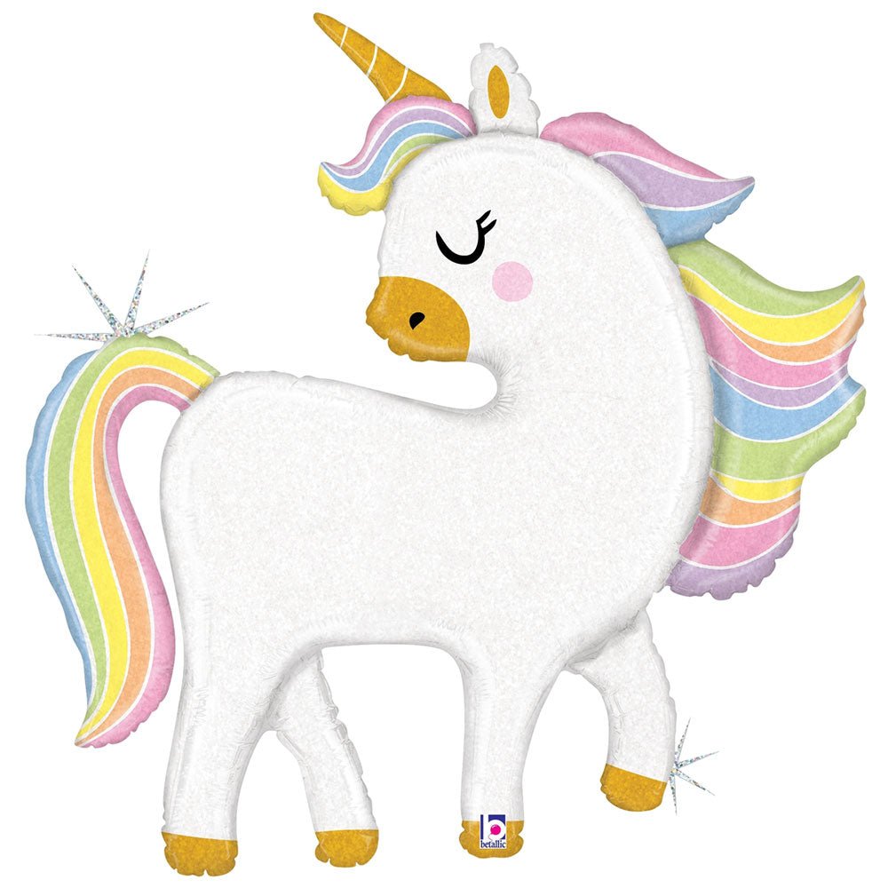 Unicorn Foil Balloon 48 Inch Glitter Pastel
