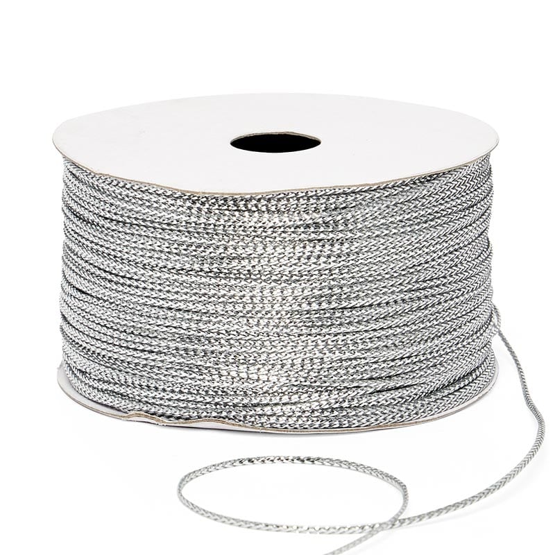 Thin (1 mm) Metallic Cord Silver Color 1 / ROLL