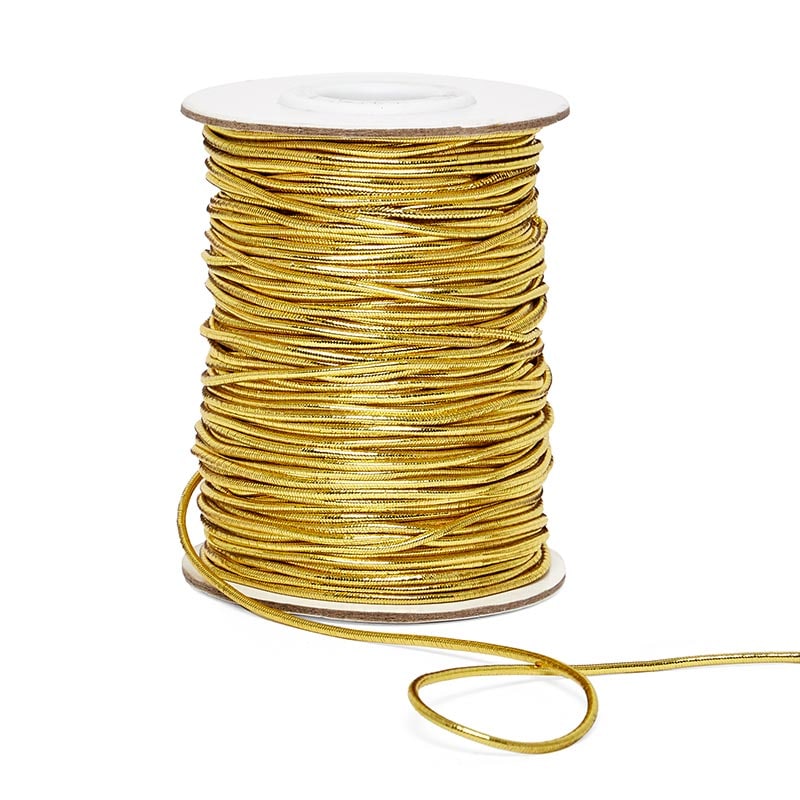 Solid Colored Metallic Elastic Cord Gold Color 1 / ROLL